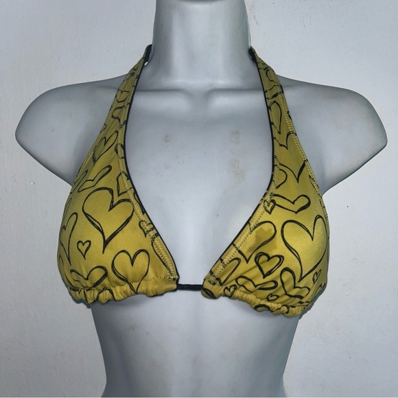 Billabong S Black Yellow Womens 2n1 Reversible Bikini Bra Top Swimsuit - Picture 3 of 9